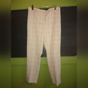 Ann Taylor Women's Beige Checkered Dress Pants